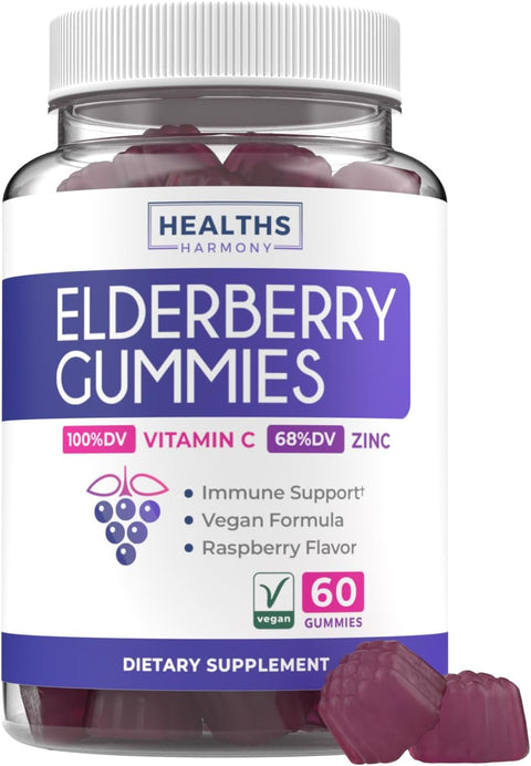 Elderberry Gummies for Adults Immune Support Supplement